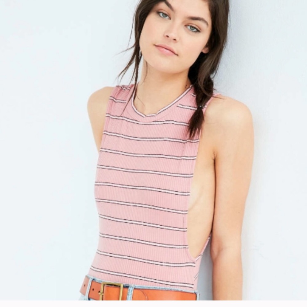 Out From Under Pink-striped bodysuit